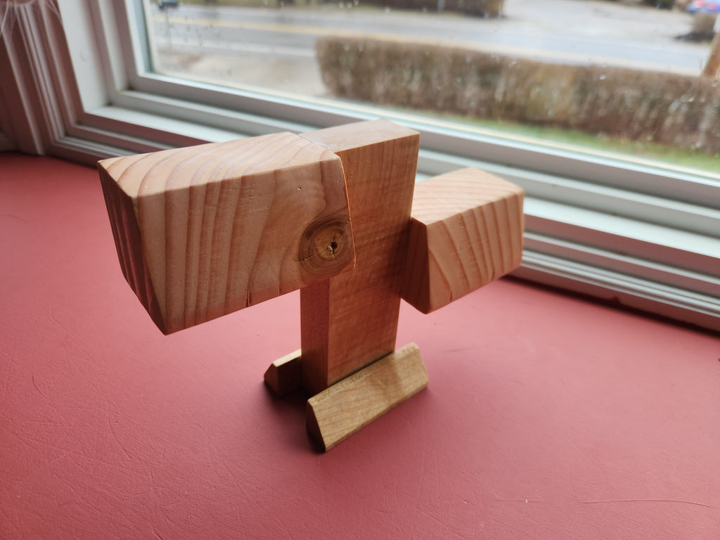 Watch holder wooden modern offset Pine and red oak