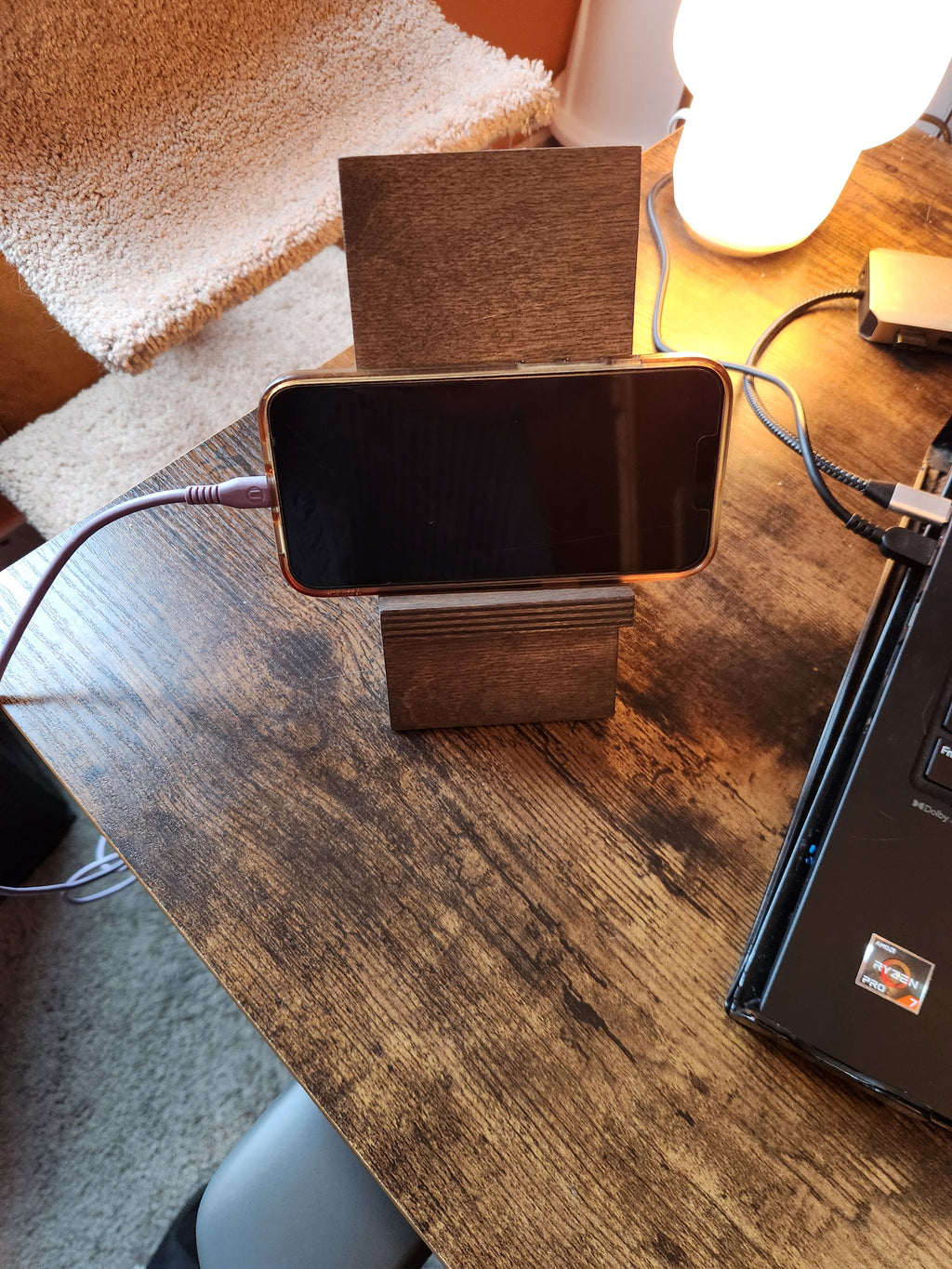 Phone / Tablet Holder Wooden Birch Handmade