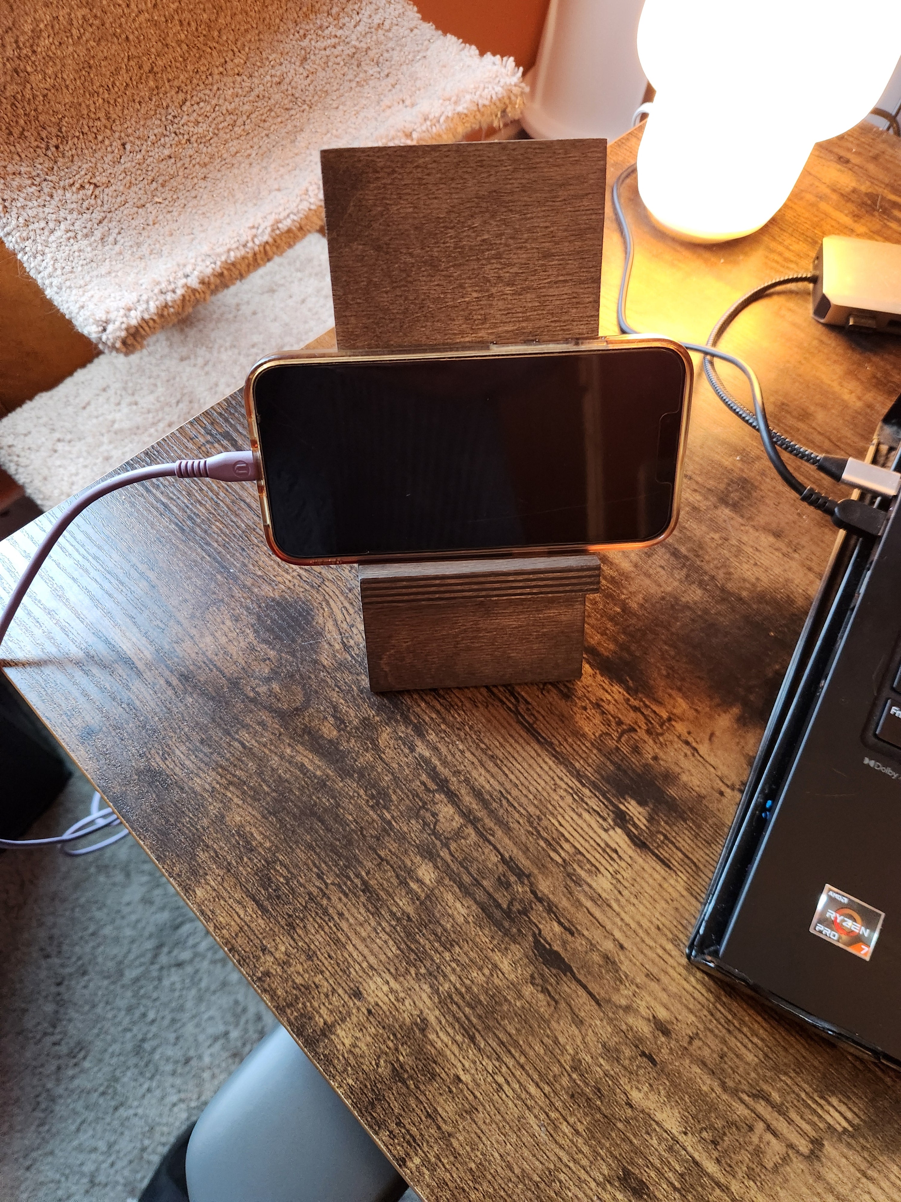 Phone / Tablet Holder Wooden Birch Handmade