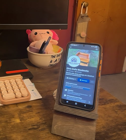 Phone / Tablet Holder Wooden Birch Handmade