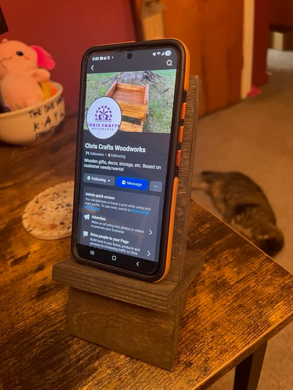 Phone / Tablet Holder Wooden Birch Handmade